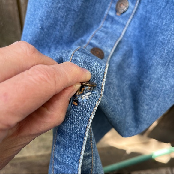 Banana Republic Vintage 90’s Y2K Denim Full Button Down Sleeveless Dress Sz 4 - Picture 14 of 16